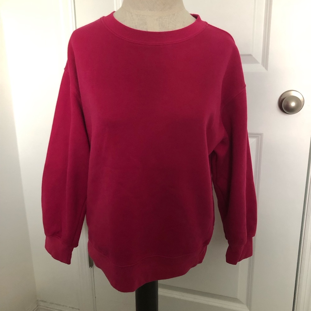 Fabletics Bold Pink Crew Neck Sweatshirt